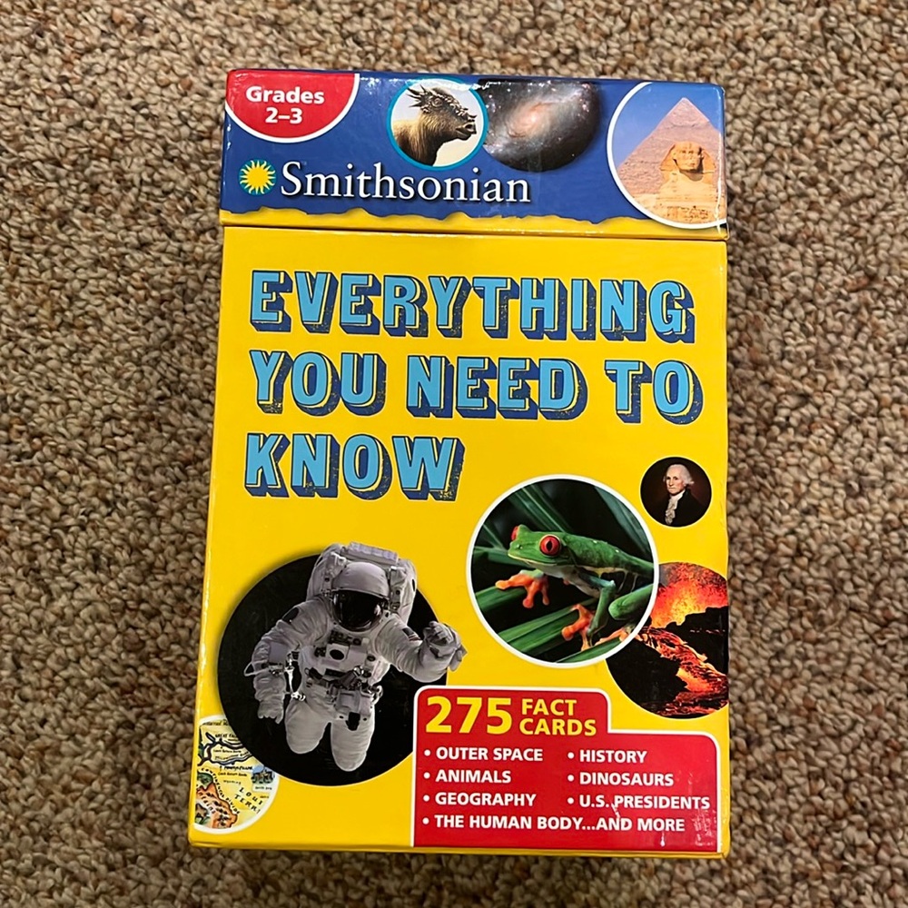 NEW Smithsonian Everything You Need to Know: Grades 2-3 flash cards 275 facts